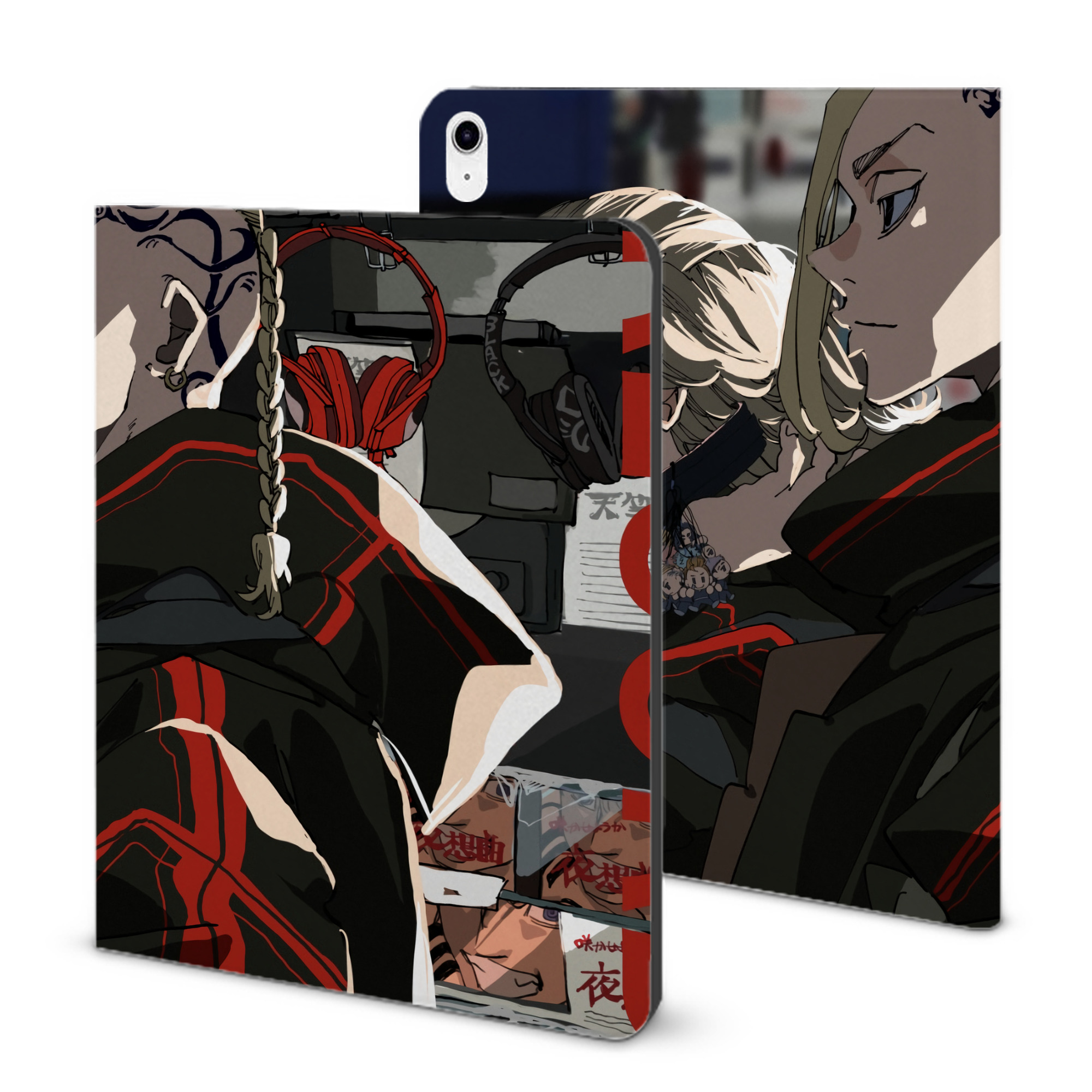 （画像用） 東京リベンジャーズ Tokyo Revengers IPad ケース ブック型 PUレザー TPU 耐衝撃 軽量 薄型 ペン収納なし 全面保護 IPad 各モデル対応